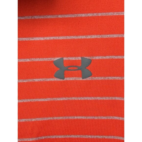 NWT Under Armour Men's Small Playoff Polo Tour Stripe Red Golf Shirt UPF‎ 40 - Picture 3 of 14